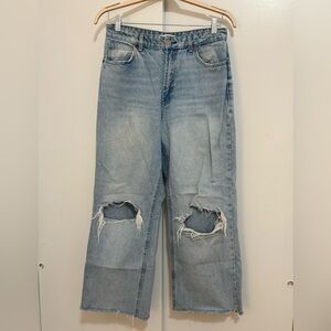 Zara ripped blue jeans size 8